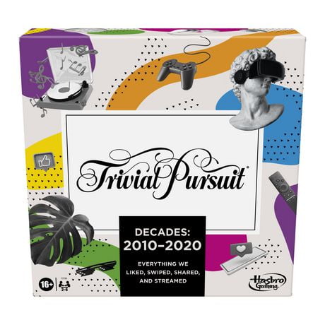 Trivial Pursuit Décennie : 2010-2020, jeu de plateau pour adultes et ados, jeu-questionnaire sur la culture pop, 2 à 6 joueurs, dès 16 ans (Version Anglaise)