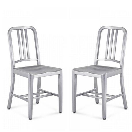 Cary dining chair stainless steel chair in brush finish set of 2