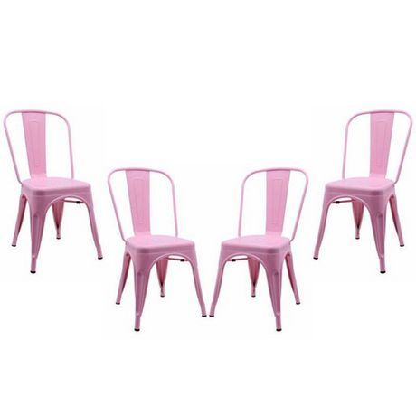 Tolix Roch Dining Chair In Light Pink, Hot Pink Dining Chairs