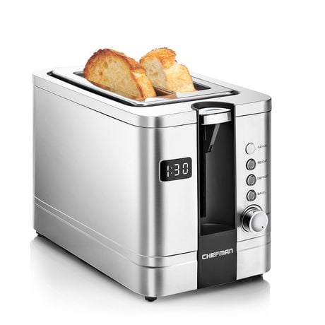Chefman Stainless Steel Digital 2-Slice Pop-Up Toaster
