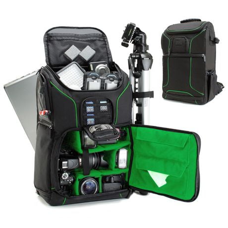 USA GEAR Digital SLR Camera Sac à dos avec rembourré personnalisés Intercalaires, support de trépied