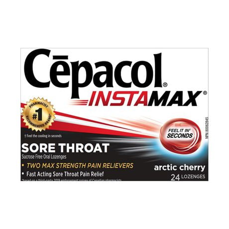 Cépacol INSTAMAX cerise rafraîchissante, 24 pastilles contre le mal de gorge 24 ct