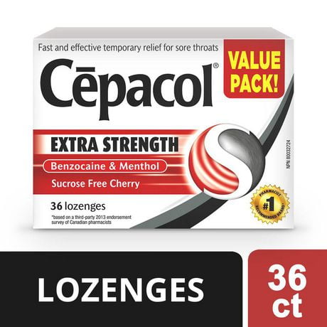 Cepacol® Extra Strength Sucrose Free Cherry Value Pack, Sore Throat Lozenges, 36 ct