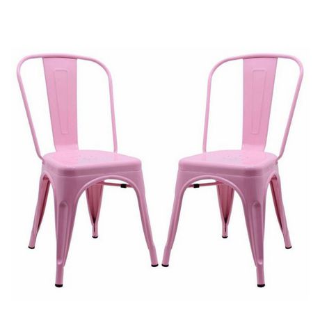 Tolix Roch Dining Chair In Light Pink, Hot Pink Dining Chairs