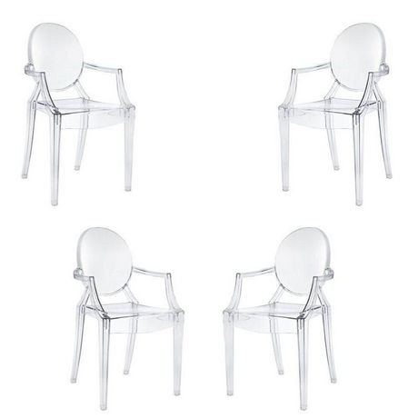 Ghost Side Chair Clear Acrylic Dining Chair Set Of 4 Walmart Canada