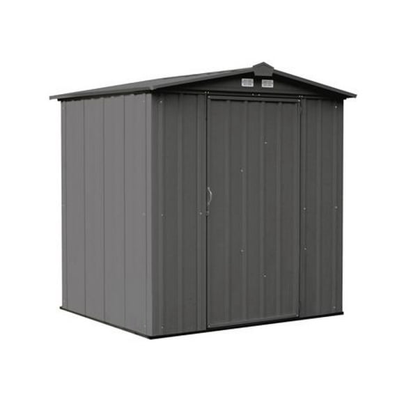 EZEE Shed Steel Storage 6 x 5 ft. Galvanized Low Gable Charcoal