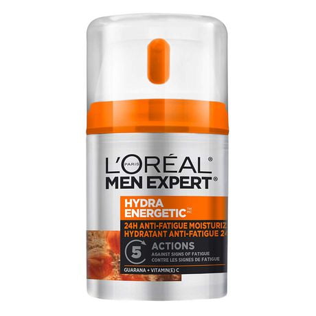 L'Oréal Paris Men Expert Moisturizer Face Cream with Vitamin C + Guarana for men| Hydra Energetic 24H Anti-Fatigue, 47 mL, 47 mL