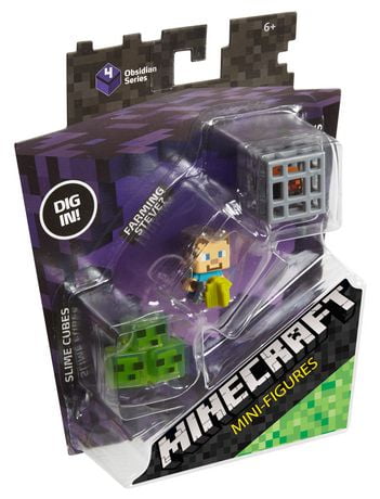 Minecraft 3-Pack Mini Figure - Farming Steve, Spawning Spider & Slime ...