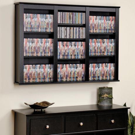 Prepac 47 In W X 34 H 8 25 D Triple Wall Mounted Storage Canada X 8 25 In D Triple Wall Mounted Storage, Wall Mounted Dvd Storage