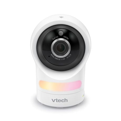 VTech RM9761 Moniteur de bébé vidéo sans fil 1080p à accès à distance avec veilleuse - Blanc RM9761