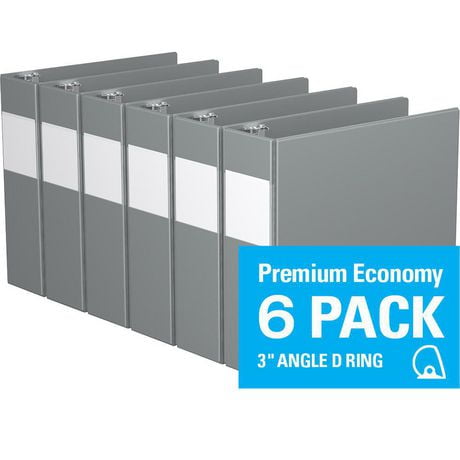 Davis Group, Premium Economy, D Ring, Binder, 6 Pack, 3"