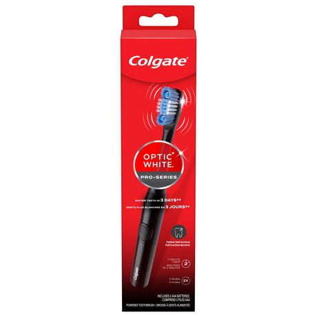 Colgate Optic White Pro Series Sonic Battery Powered Toothbrush, Black, Black