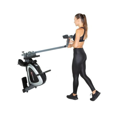 fitness reality magnetic rower with bluetooth connectivity and chest belt