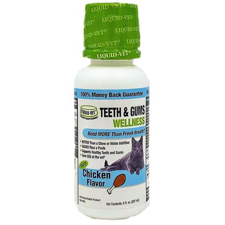 Liquid-Vet Feline Teeth & Gums Wellness - Chicken Flavor, 8 fl oz. / 237 mL