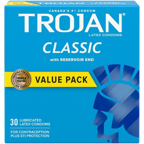 Trojan Classic Lubricated Condoms, 30 Lubricated Latex Condoms