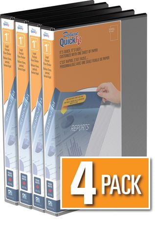 QuickFit Heavy Duty Legal Portrait Spreadsheet Binder - Black - 4 Pack