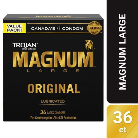 Trojan Magnum Large condoms lubrifiés 36 condoms lubrifiés en latex