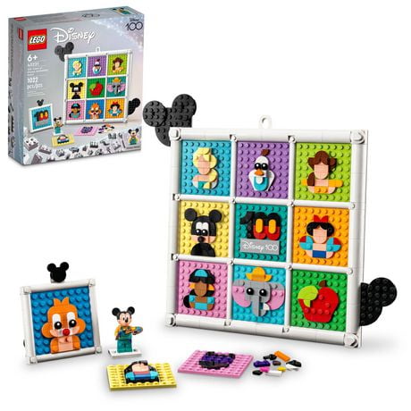 LEGO Disney 100 Years of Disney Animation Icons 43221 Buildable Disney Set with Mickey Mouse Minifigure, Creative Toy for Kids to Design Classic Disney Wall Art, Birthday Gift for Fans and Kids Age 6+, Includes 1022 Pieces, Ages 6+