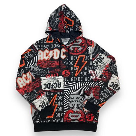 AC/DC Men's hoodie. This mans popover hoodie with long sleeves is the ...