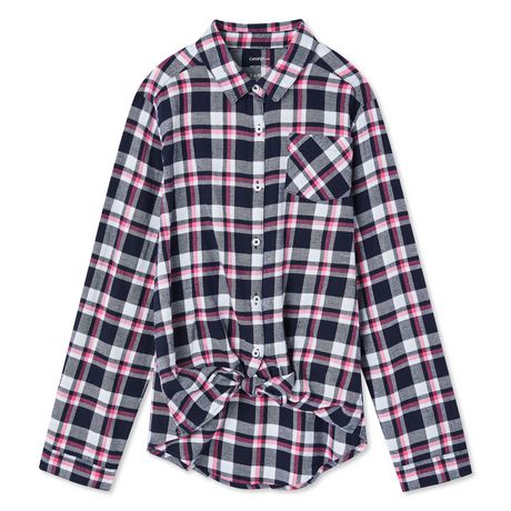 George Girls' Woven Flannel Shirt | Walmart Canada