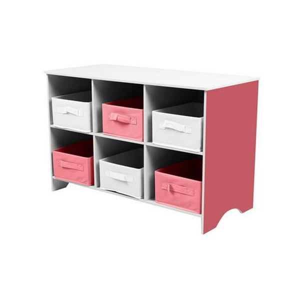 Wooden Storage Bench with Bins