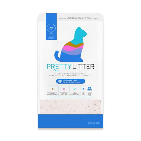 PrettyLitter Health Monitoring Cat Litter, Lotus Flower Scent, 8 lb, Lotus Flower Scent, 8 lb Bag