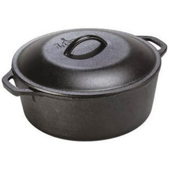 Lodge Cast Iron Dutch Oven, 5 quart., Seasoning is simply oil baked into the iron, giving you a natural, easy-release finish that will improve with each use.