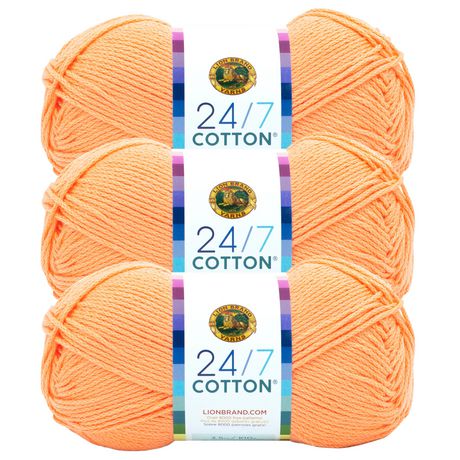Lion Brand 24/7 Cotton Yarn (3 Pack)- Creamsicle - Walmart.ca