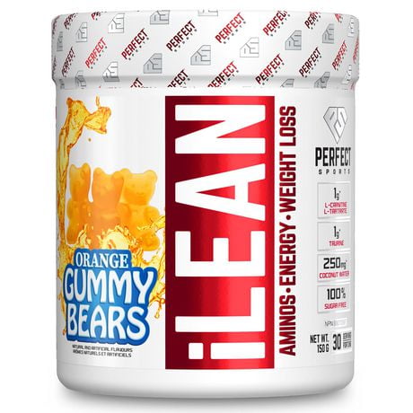 PERFECT Sports - iLean Weight Loss + Energy with Caffeine, L-Carnitine & Taurine - Orange Gummy Bears, 30 servings, Amino Weight Loss, 30 Servings