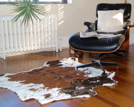 Faux Cowhide Rug 4 25 X 5 Brownsville Chocolate White