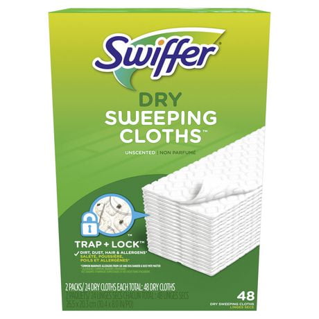 Recharges de linges secs multi-surfaces Swiffer Sweeper, non parfumés 48 chiffons