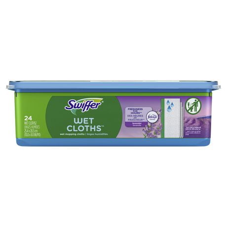 Swiffer Sweeper Wet Mopping Cloths with Febreze Freshness, Lavender Vanilla & Comfort, 24 Wet Mopping Refills
