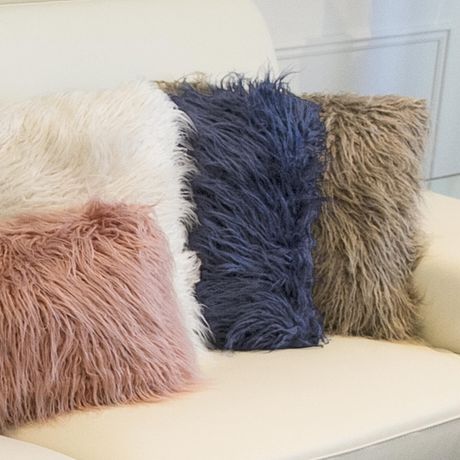 large fur pillows