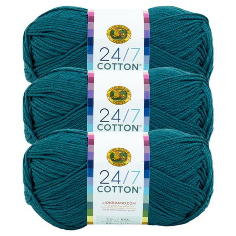 Lion Brand 24/7 Cotton  Yarn (3 Pack)- Hay Bale