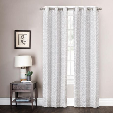 Chandler Light Filtering Geometric Jacquard Grommet Window Curtain   6000199625656 