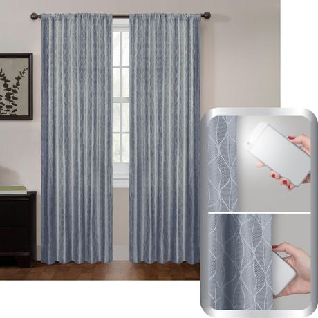 Ainsley 100 Percent Blackout Leaf Jacquard Window Curtain Panel 40   6000199625812 