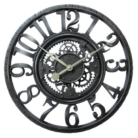 hometrends Skeleton Wall Clock, 22" Gear Clock