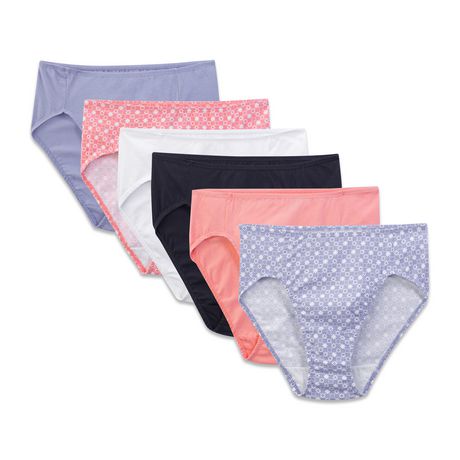 Fruit of the Loom Ladies Cotton Stretch HiCut Briefs, 6-Pack | Walmart ...