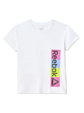 Reebok Girls' T-Shirt - 2 Pack Short Sleeve Fashion Tee Kids Clothing  Multipack Strawberry Pink/White 8-10