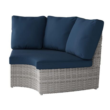 Corliving Brisbane Weather Resistant Resin Wicker Curved Corner Corliving Brisbane Weather Resistant