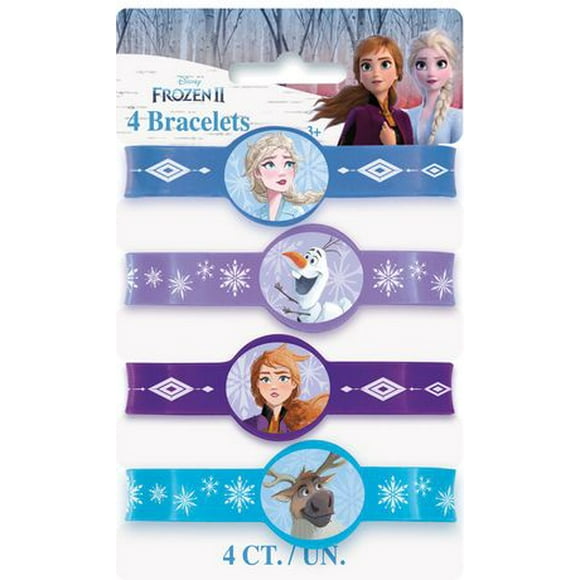 Disney Frozen 2 Bracelets extensibles, 4CT Chacun mesure 2,5" x 2,5" x 1"