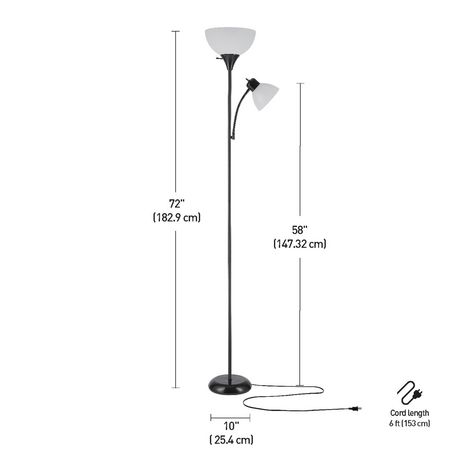 Globe Electric Delilah 72 Torchiere, 4 Ft Floor Lamp