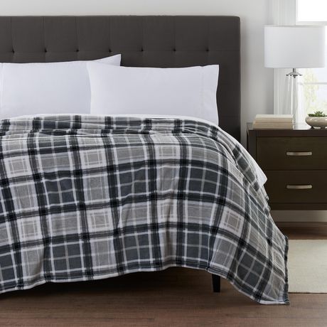 Hometrends Super Soft Plaid Plush Blanket Twin | Walmart Canada