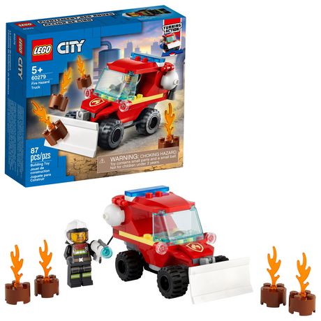 Lego City Fire Hazard Truck 60279 Toy Building Kit (87 Pieces) Multi