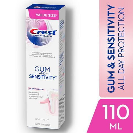 Dentifrice pour dents sensibles Crest Gum and Sensitivity Protection toute la journée 110&nbsp;mL