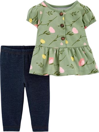 Child of Mine Infant Girl Newborn Playwear - Olive Floral | Walmart Canada