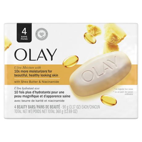 Olay Moisture Outlast Ultra Moisture Shea Butter Beauty Bar, 4 x 90 g