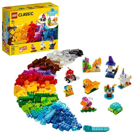 LEGO Classic Creative Transparent Bricks 11013 Kids’ Toy Building Kit (500 Pieces), Includes 500 Pieces, Ages 4+