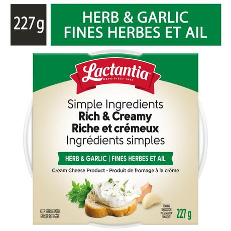 Lactantia Cream Cheese Herb and Garlic, Rich and Creamy