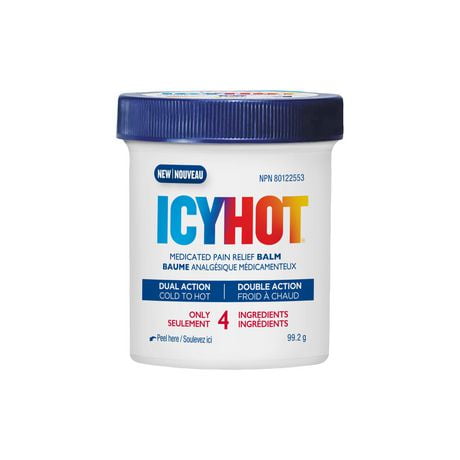 Icy Hot Baume analgésique médicamenteux, soulage les douleurs mineures des muscles et des articulations associées à l'arthrite, aux maux de dos, aux entorses et aux foulures, menthol 7.6%, salicylate de méthyle 29%, pot de 99,2 g K45SSWH